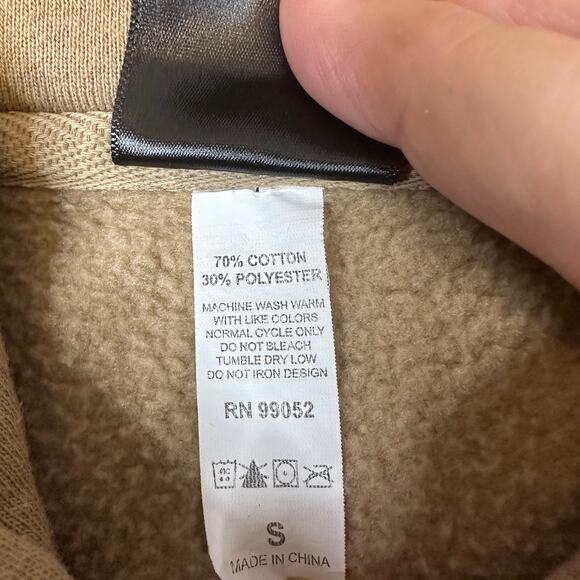 Santa Cruz Skateboards Hoodie Unisex Adult S Tan Zip Up Classic Dot Logo Pocket - Picture 9 of 10